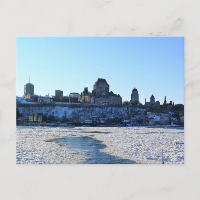 Postal Río San Lorenzo y Ciudad Vieja de Quebec, Quebec (Anverso)
