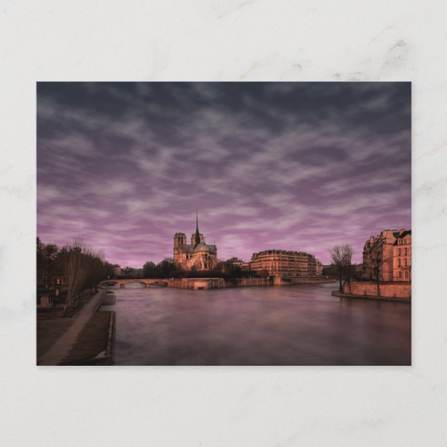 Postal Río Sena Notre Dame París Francia (Anverso)