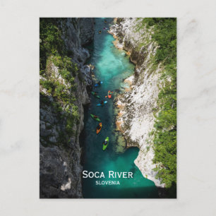 Postal Río Soca en Kobarid, Eslovenia. Cuento de hadas al