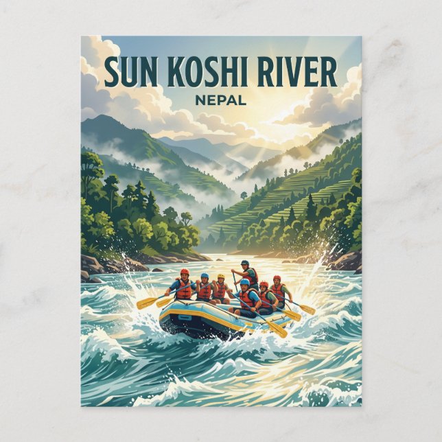 Postal Río Sun Koshi Nepal (Anverso)
