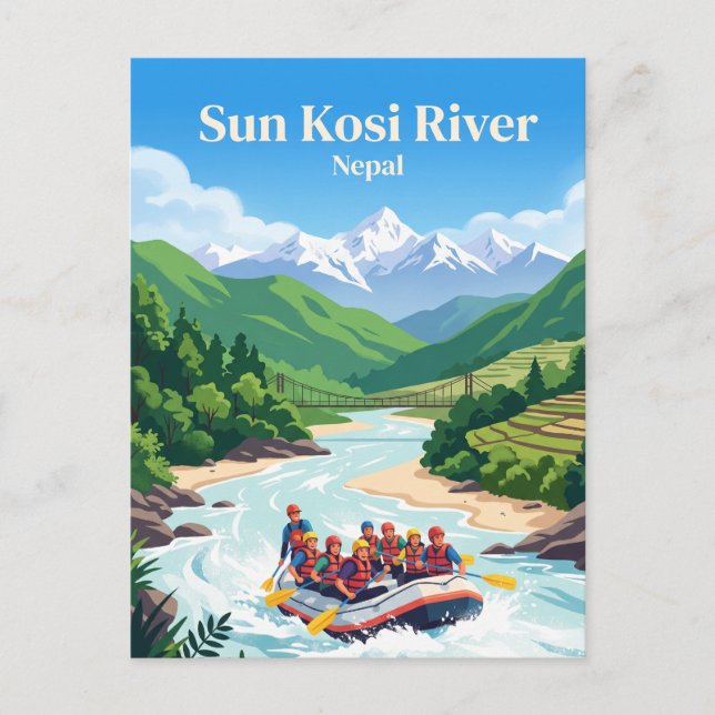Postal Río Sun Kosi Nepal (Anverso)