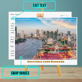 Postal Río Tailandia Bangkok y Skyline Modern