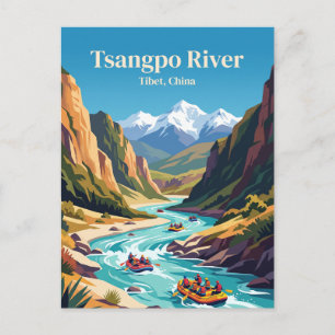 Postal Río Tsangpo, Tíbet, China
