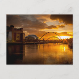 Postal Río Tyne al atardecer