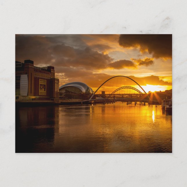 Postal Río Tyne al atardecer (Anverso)