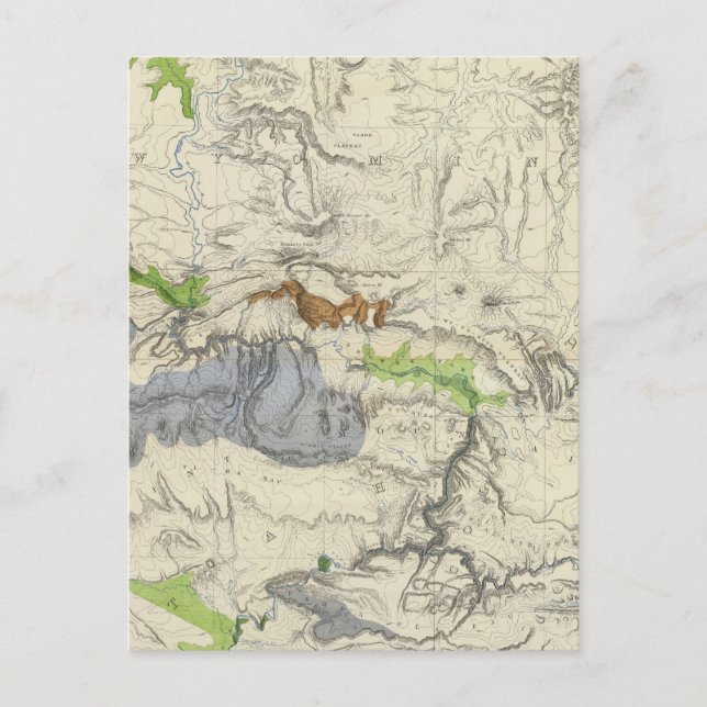 Postal Río Verde de la hoja de ruta ferroviaria del Pacíf (Anverso)