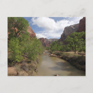 Postal Río Virgin en primavera en el Parque Nacional Zion