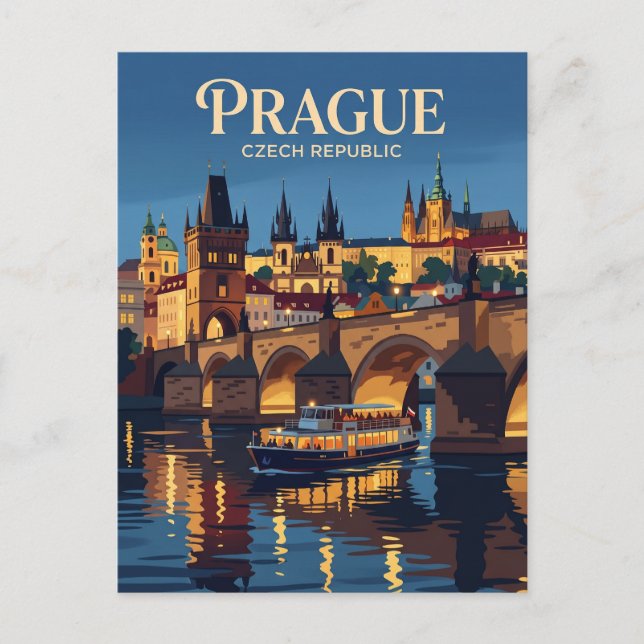 Postal Río Vltava República Checa (Anverso)