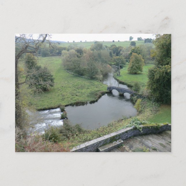 Postal Río Wye en Haddon Hall (Anverso)