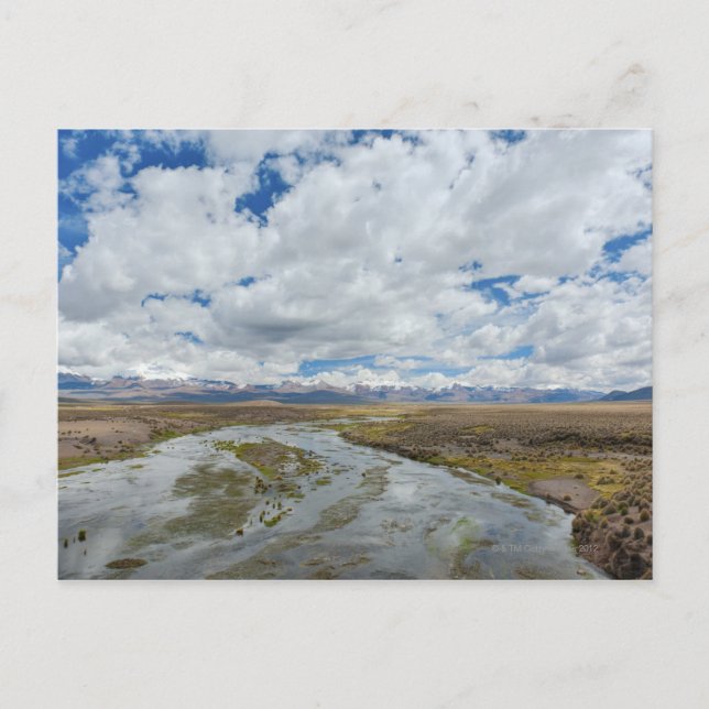 Postal Río y montañas, Bolivia. (Anverso)