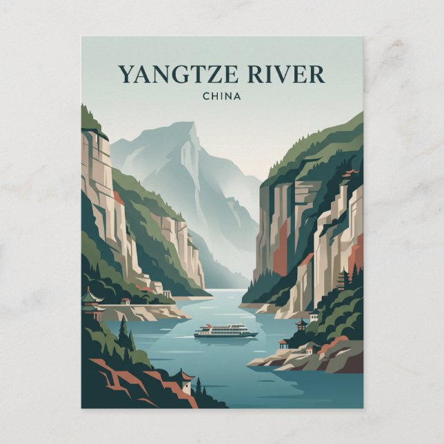 Postal Río Yangtsé China (Anverso)