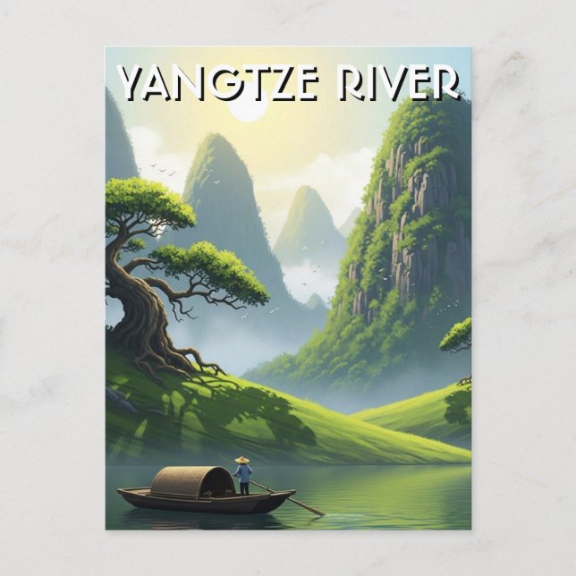 Postal Río Yangtsé China (Anverso)