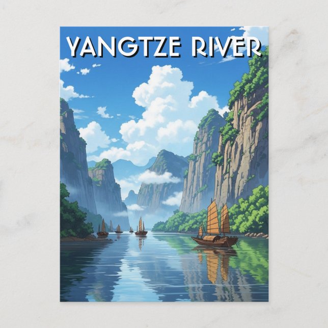 Postal Río Yangtsé China (Anverso)