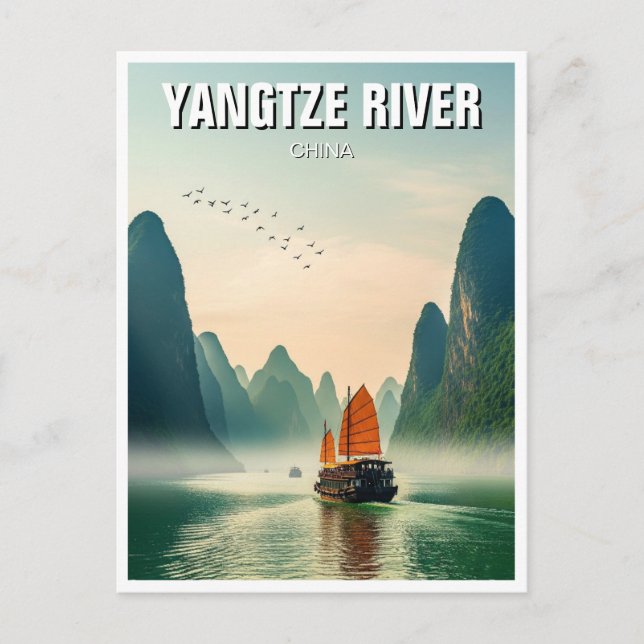 Postal Río Yangtze China (Anverso)