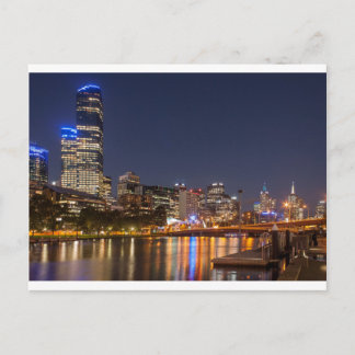 Postal Río Yarra de Melbourne por la noche