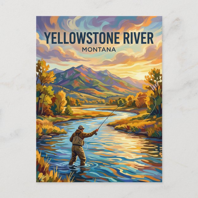 Postal Río Yellowstone EE. UU. (Anverso)