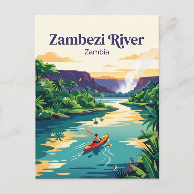 Postal Río Zambeze, Zambia (Anverso)