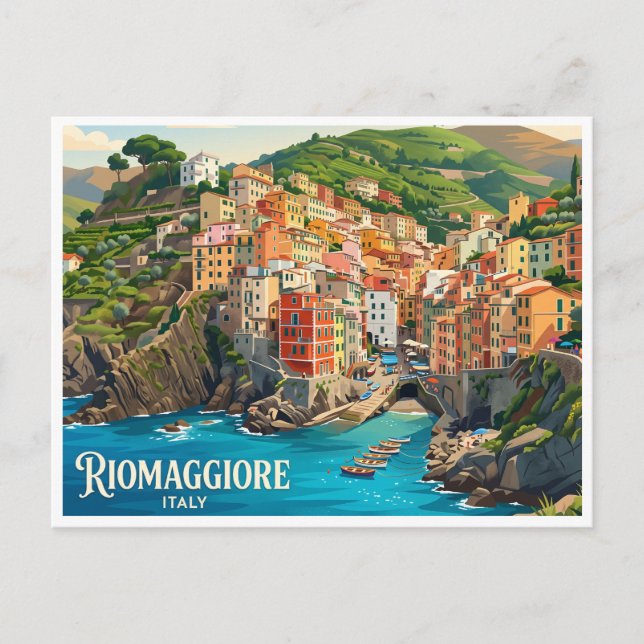 Postal Riomaggiore Italia (Anverso)