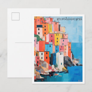 Postal Riomaggiore Italia Arte Viaje