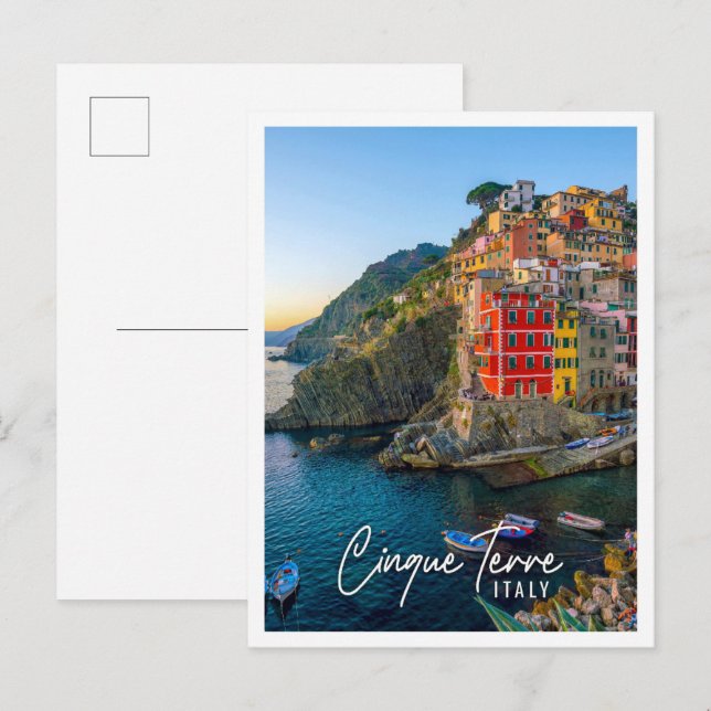 Postal Riomaggiore la primera ciudad de Cinque Terre (Anverso / Reverso)