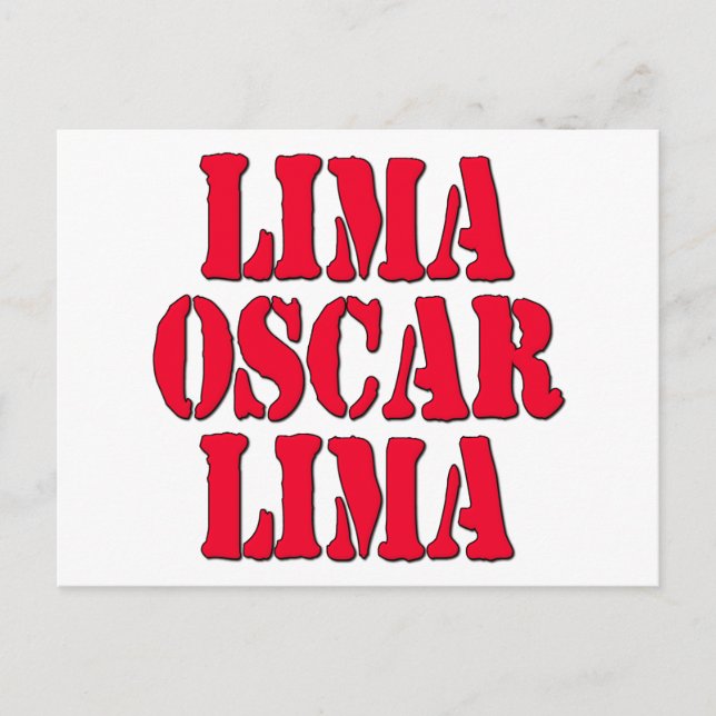 Postal Risa de LOL Lima Óscar Lima hacia fuera (Anverso)