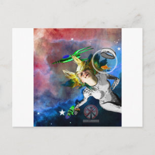 Postal Risas en el espacio