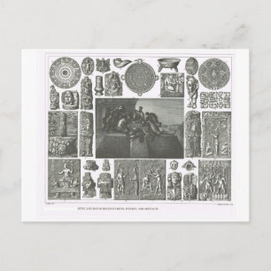 Postal Ritos, figuras y artefactos aztecos y mayas