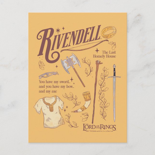Postal RIVENDELL™ Watercolor Collage Graphic (Anverso)