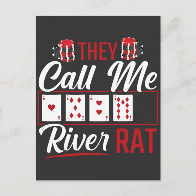 Postal River Rat Funny Poker Player Texas Holdem Lucker (Anverso)