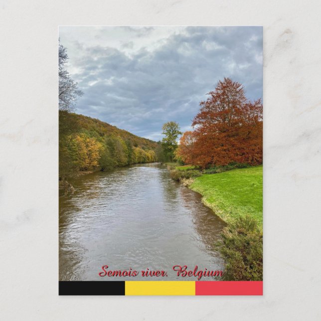 Postal River Semois landscape in Bouillon, Belgium travel (Anverso)