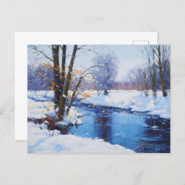 Postal Riverbanks congelados en el paisaje de Havelland