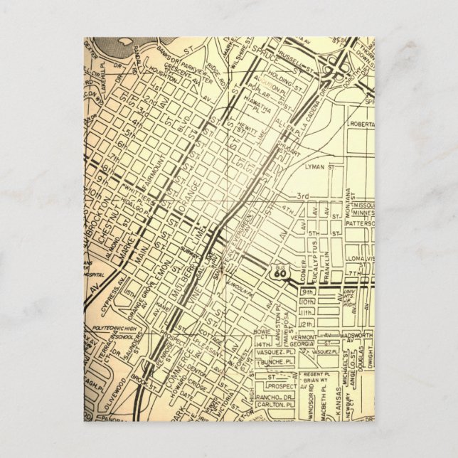 Postal Riverside, CA Mapa de cosechas (Anverso)