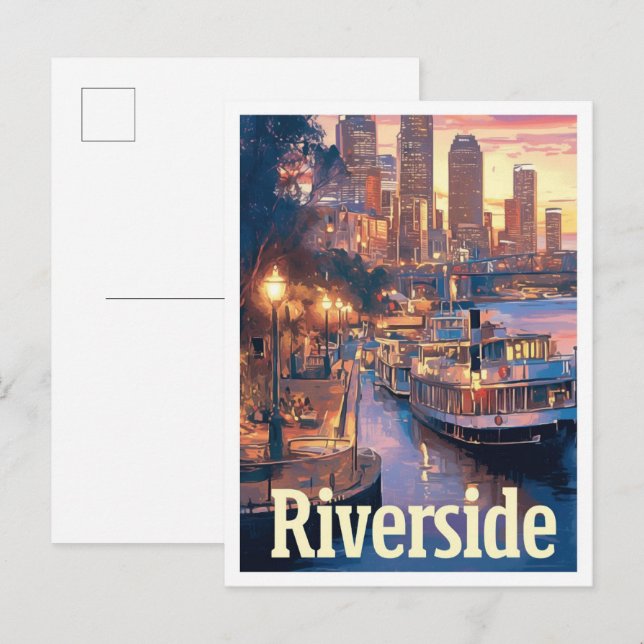 Postal Riverside California USA Art Vintage Travel (Anverso / Reverso)