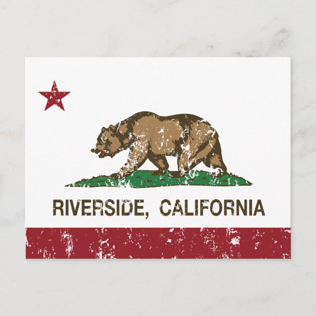 Postal Riverside de Bandera de California (Anverso)