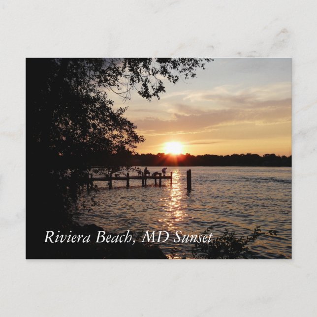 Postal Riviera Beach, MD Sunset - POSTCARD (Anverso)