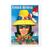 Riviera francesa, mujer con gafas de sol y sombrer