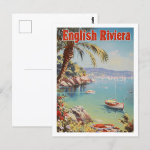 Postal Riviera inglesa Inglaterra Vintage Travel Place