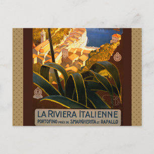 Postal Riviera italiana Europa Italia cartel de viaje