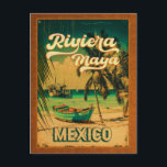 Postal Riviera Maya Postcard Palm Tree Vintage Travel<br><div class="desc">Playa Riviera Maya México Vieja Souvenirs de los años 60. Riviera Maya Beach México - Retro Tropical Palm Tree Souvenirs Vintage diseño hace un gran Navidad o regalo de cumpleaños para los amantes de la playa Riviera Maya Beach. El diseño retro de la vibra de verano es un regalo perfecto...</div>