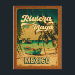 Postal Riviera Maya Postcard Palm Tree Vintage Travel<br><div class="desc">Playa Riviera Maya México Vieja Souvenirs de los años 60. Riviera Maya Beach México - Retro Tropical Palm Tree Souvenirs Vintage diseño hace un gran Navidad o regalo de cumpleaños para los amantes de la playa Riviera Maya Beach. El diseño retro de la vibra de verano es un regalo perfecto...</div>