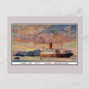 Postal RMS Antonia de Cunard en Quebec