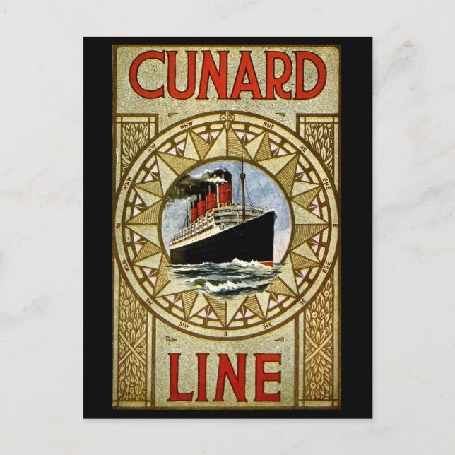 Postal RMS Berengaria Cunard Line Vintage Luxury Line (Anverso)