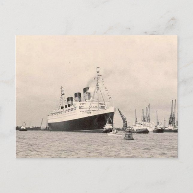 Postal RMS Queen Mary Maiden Voyage PostCard (Anverso)