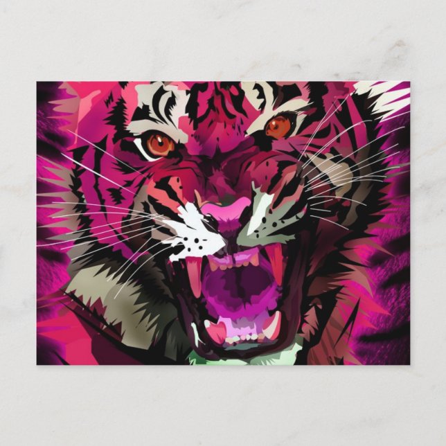 Postal Roar de tigres - Rosa (Anverso)