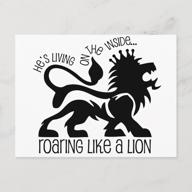Postal Roarando como un león (Anverso)