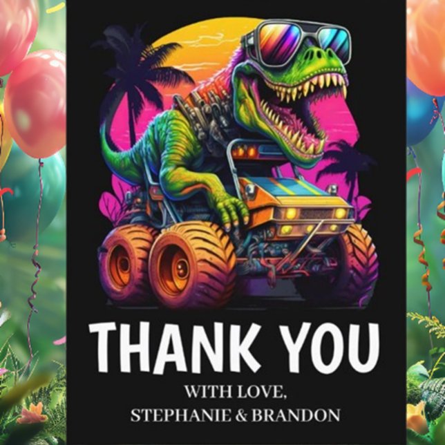 Postal Roaring Gracias por la fiesta de cumpleaños entre  (Discover vibrant decorations, fun activities, and themed ideas bring your dino celebration to life)