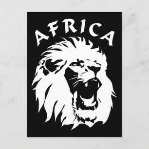 Postal Roaring Lion Face África
