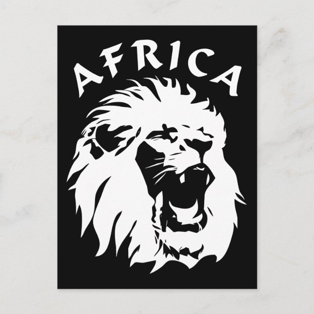 Postal Roaring Lion Face | África (Anverso)
