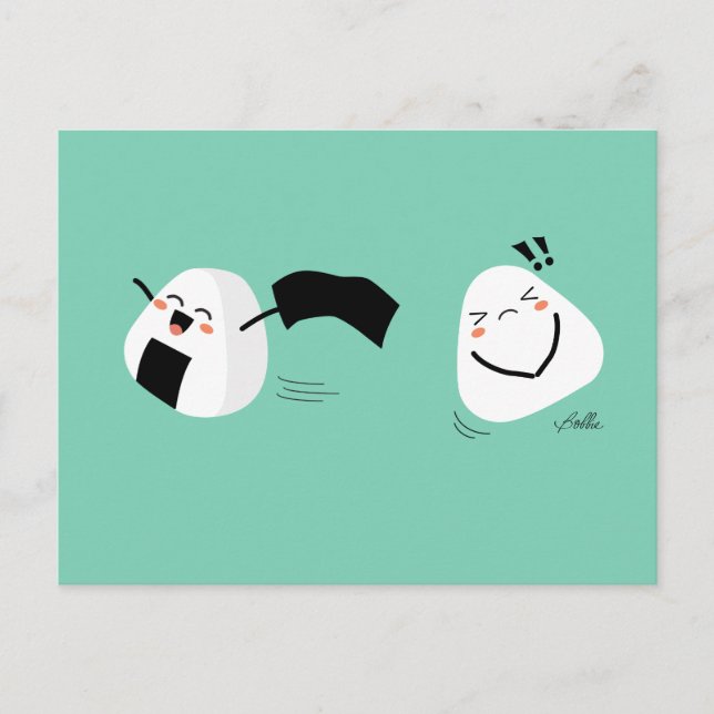 Postal robada de Kawaii Onigiri (Anverso)