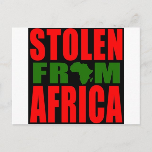 Postal Robados de África - Bandera negra roja y verde (Anverso)